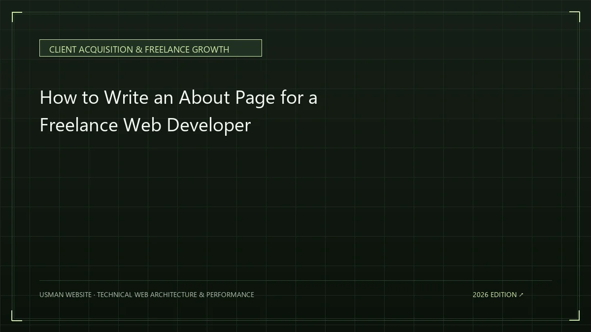 About page for a freelance web developer portfolio