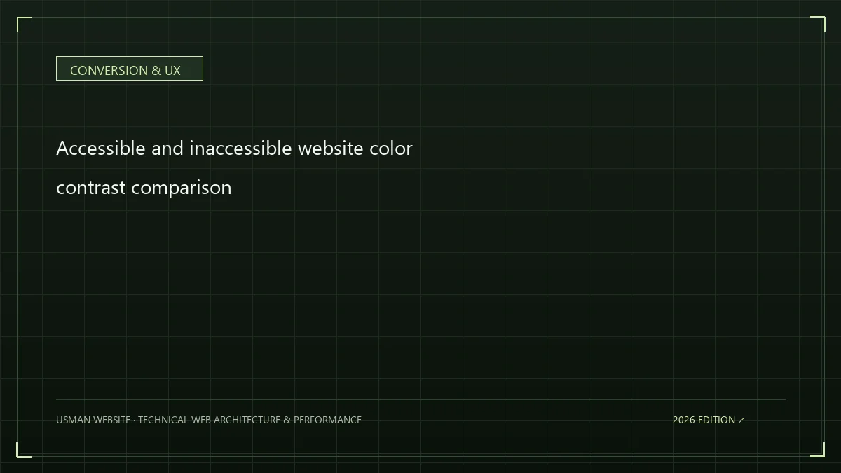 Accessible and inaccessible website color contrast comparison