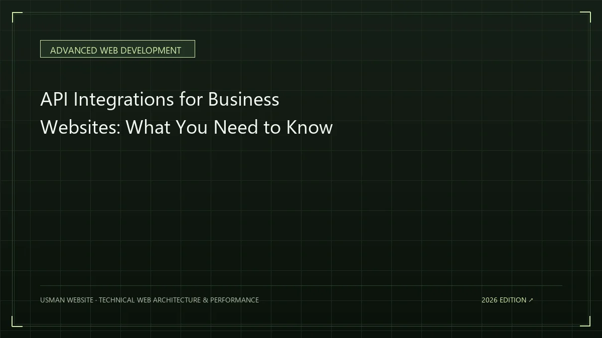 Business website connected to external services through APIs