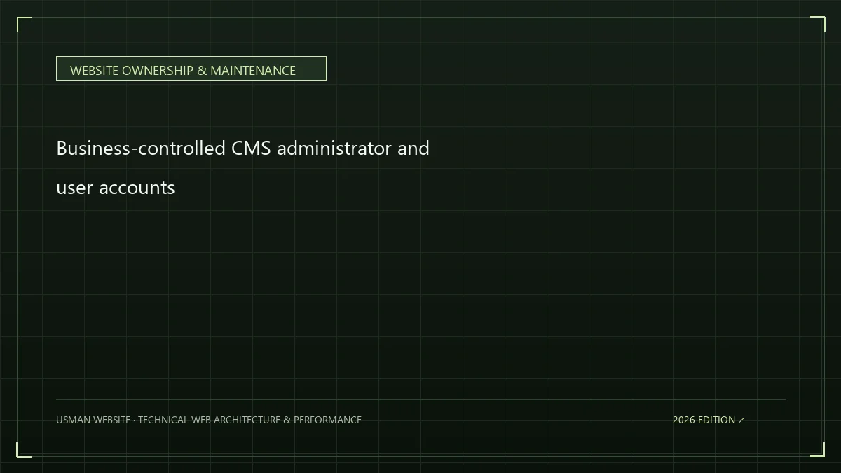 Business-controlled CMS administrator and user accounts