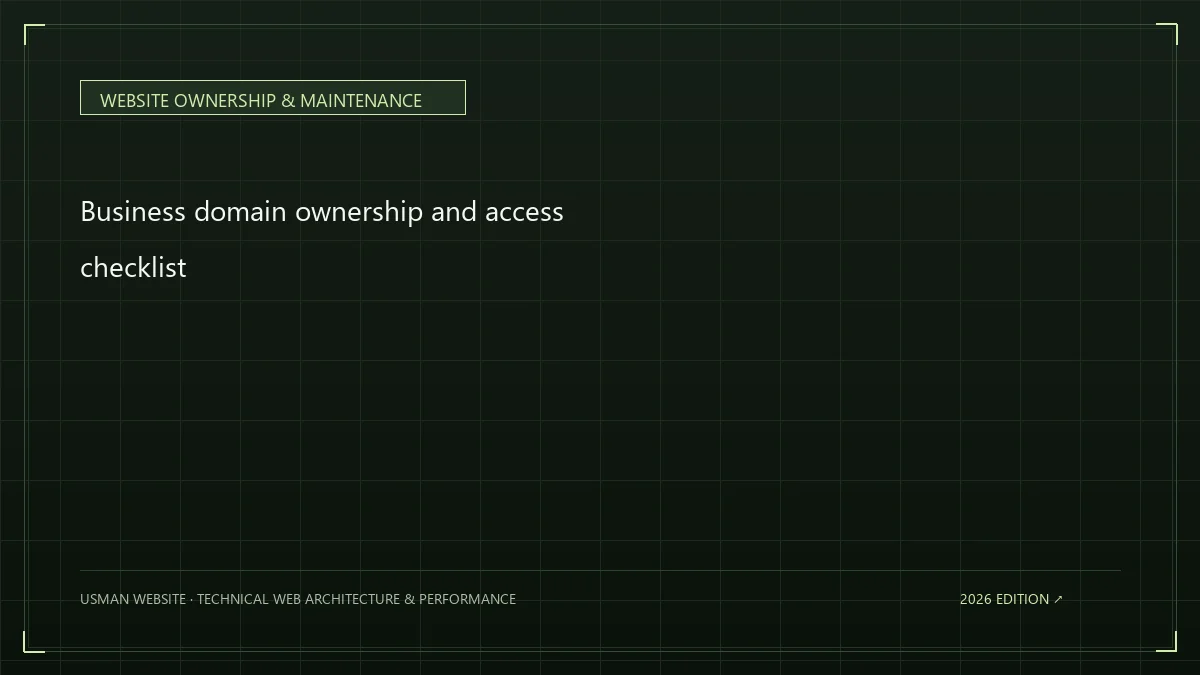 Business domain ownership and access checklist