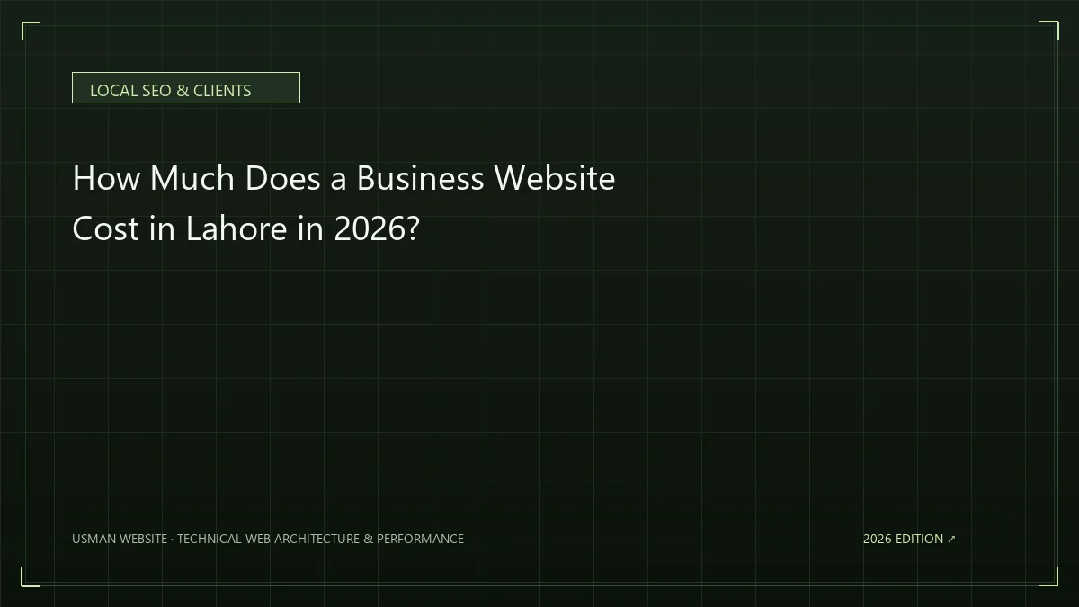 Business website development cost in Lahore in 2026