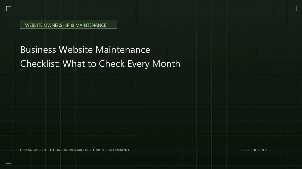 Monthly business website maintenance checklist