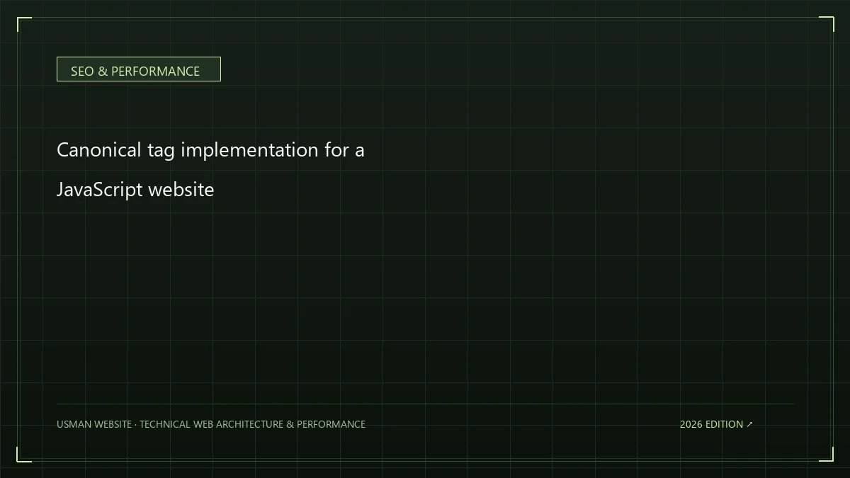 Canonical tag implementation for a JavaScript website