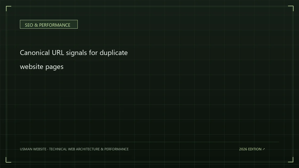 Canonical URL signals for duplicate website pages
