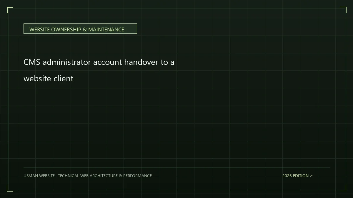 CMS administrator account handover to a website client