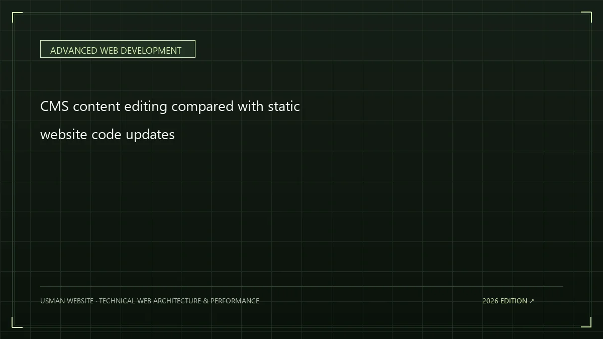 CMS content editing compared with static website code updates