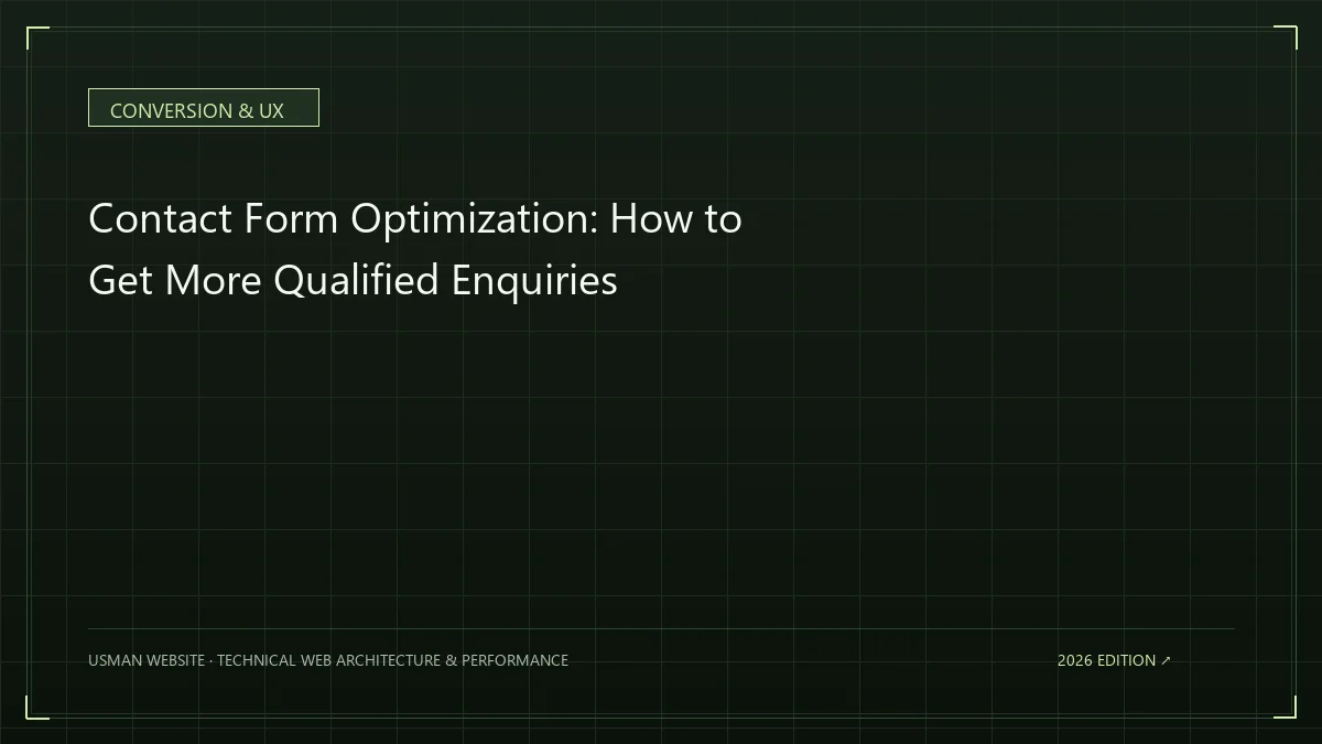 Optimized business website contact form