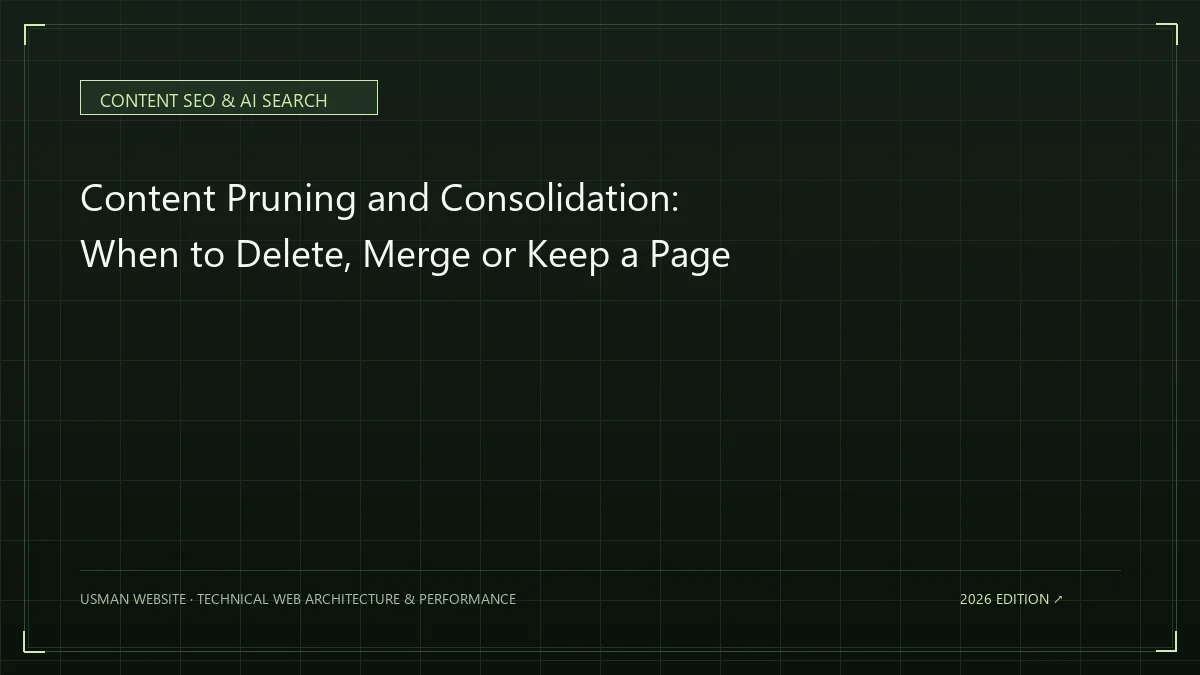 SEO content pruning and consolidation audit