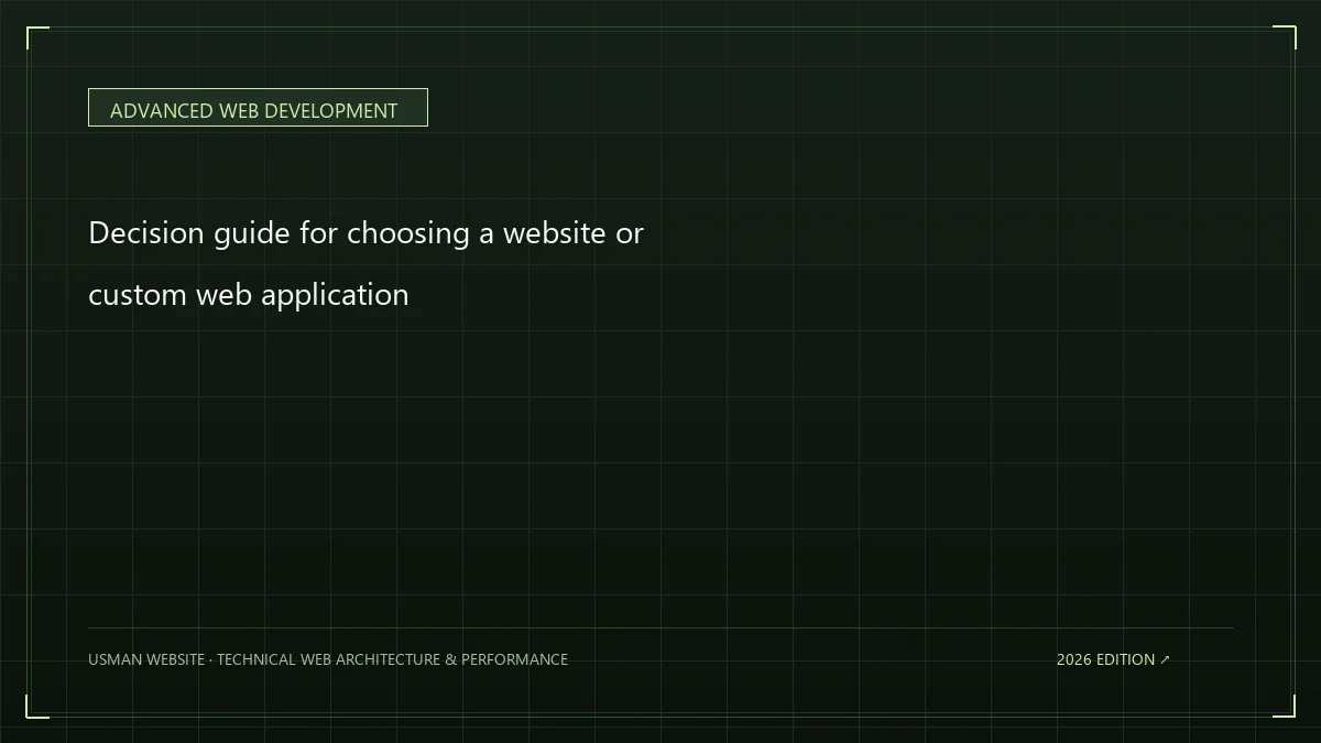 Decision guide for choosing a website or custom web application