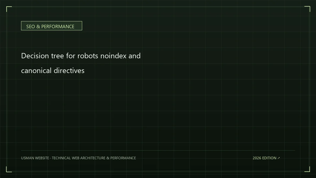 Decision tree for robots noindex and canonical directives