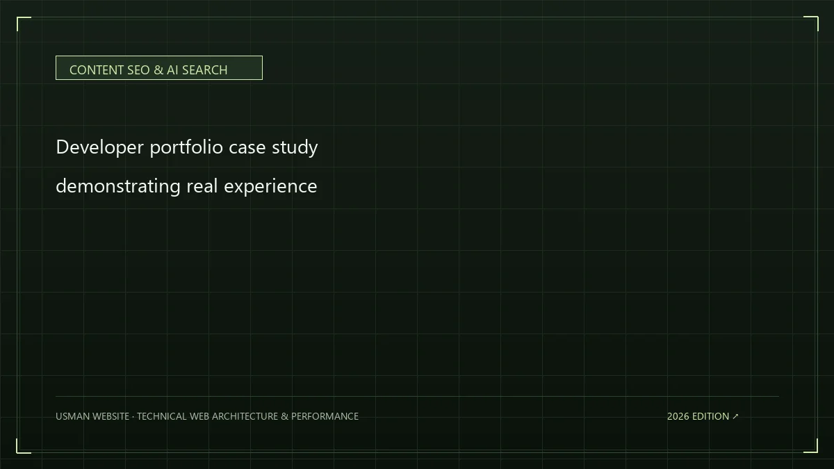 Developer portfolio case study demonstrating real experience