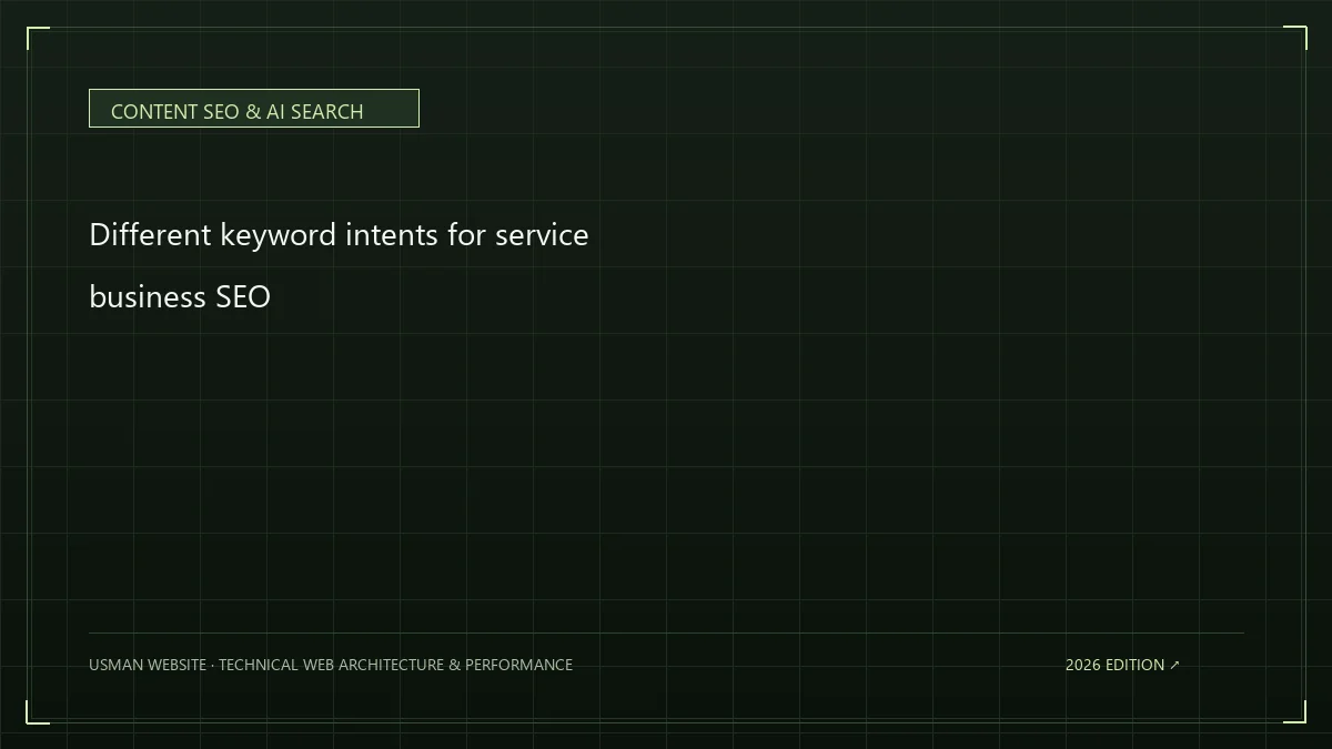 Different keyword intents for service business SEO