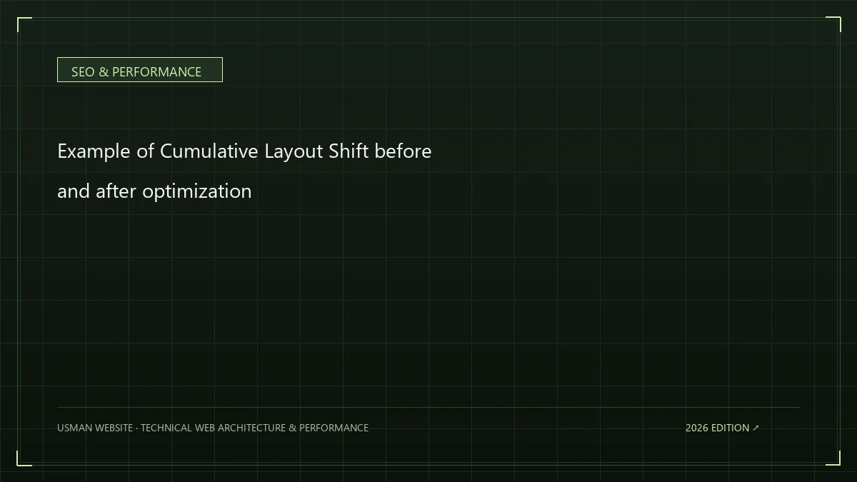 Example of Cumulative Layout Shift before and after optimization
