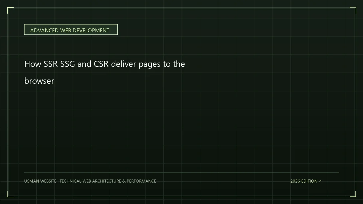 How SSR SSG and CSR deliver pages to the browser