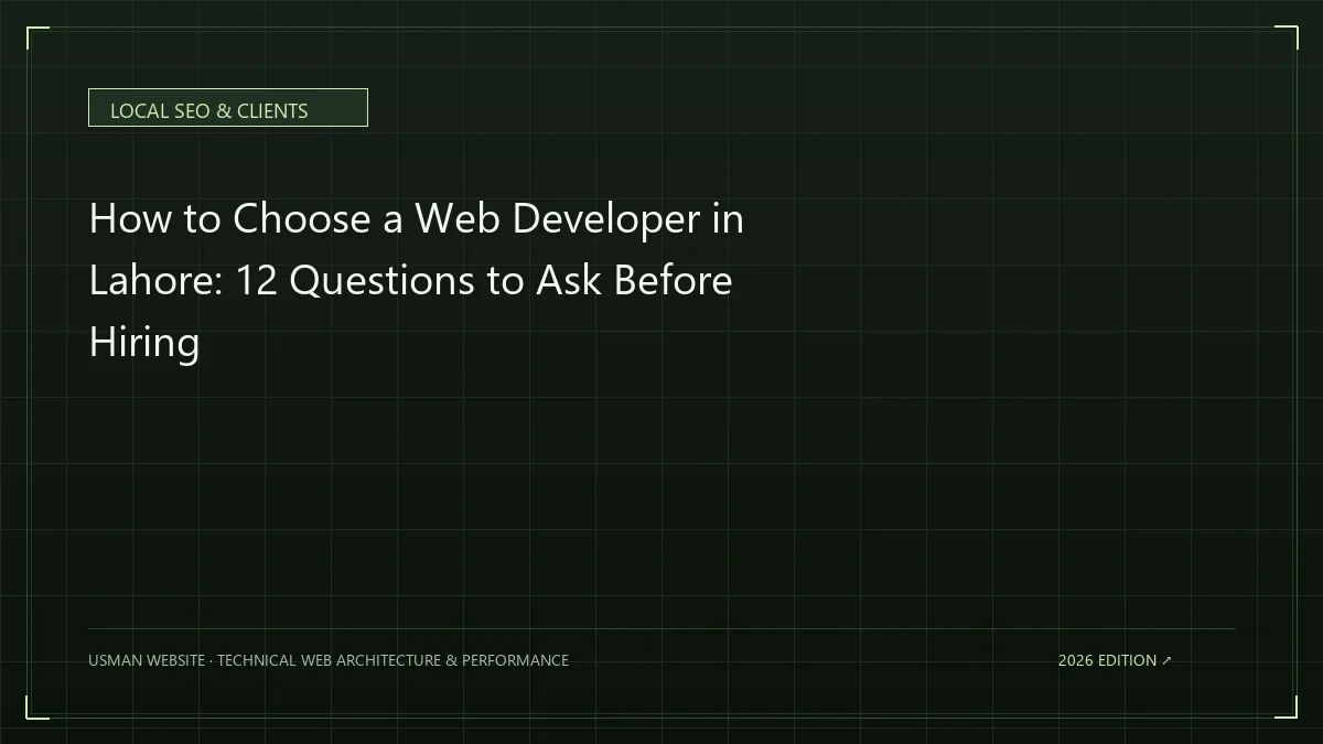 Business owner choosing a web developer in Lahore