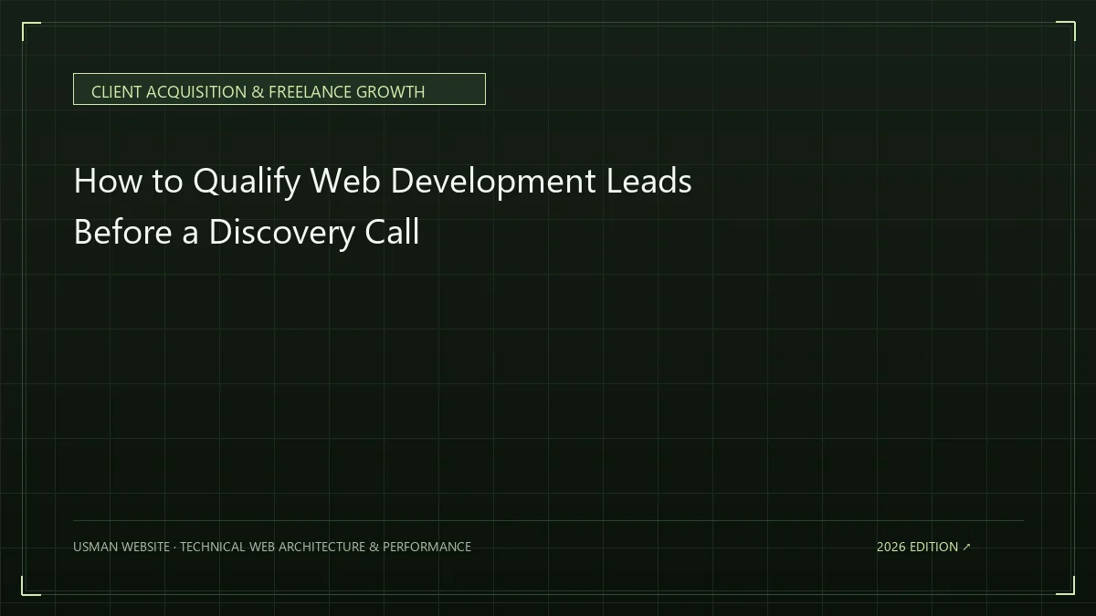 Web development lead qualification before a discovery call