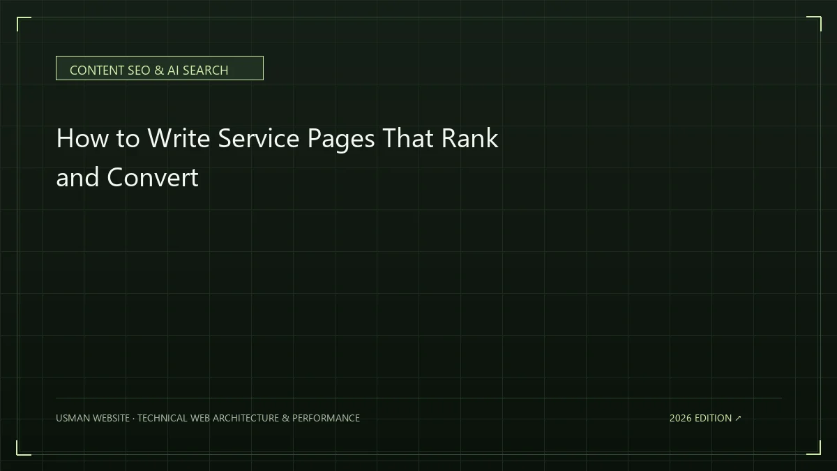 SEO-friendly service page structure designed for conversions