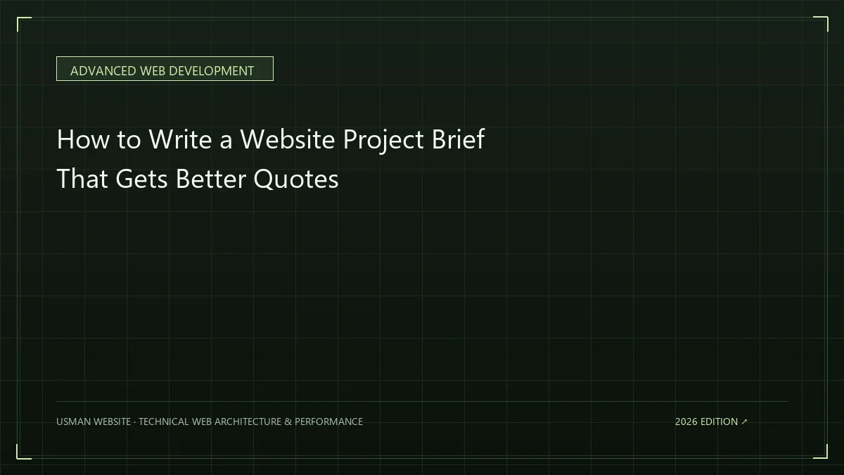 Website project brief for a developer or agency
