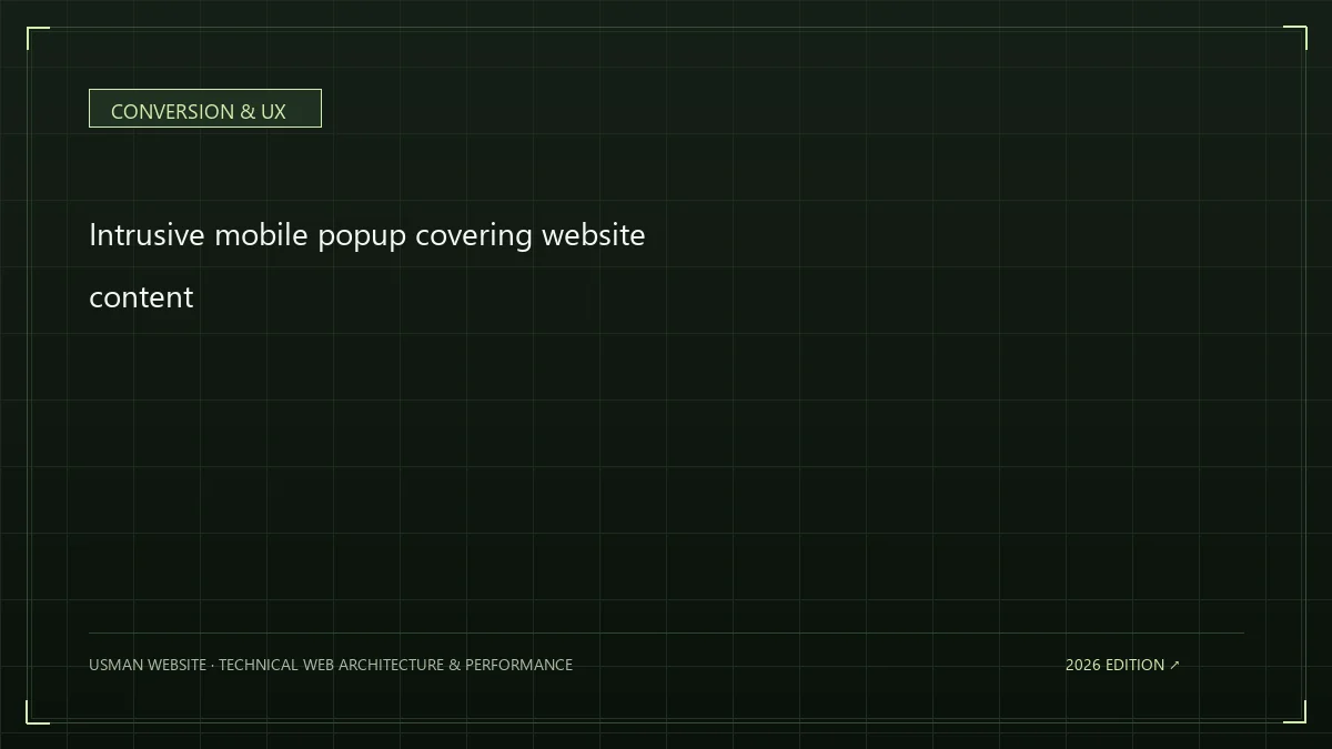 Intrusive mobile popup covering website content