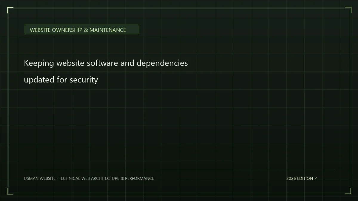 Keeping website software and dependencies updated for security