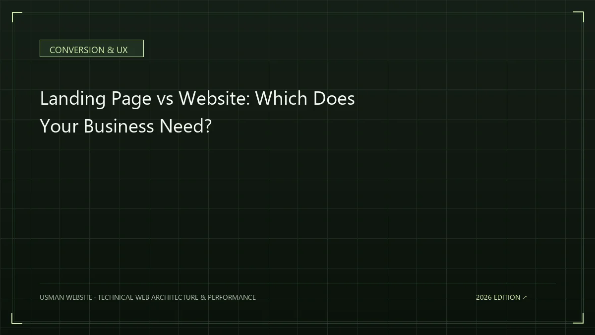 Landing page compared with a full business website
