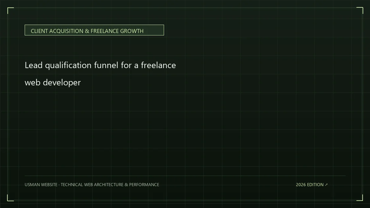 Lead qualification funnel for a freelance web developer