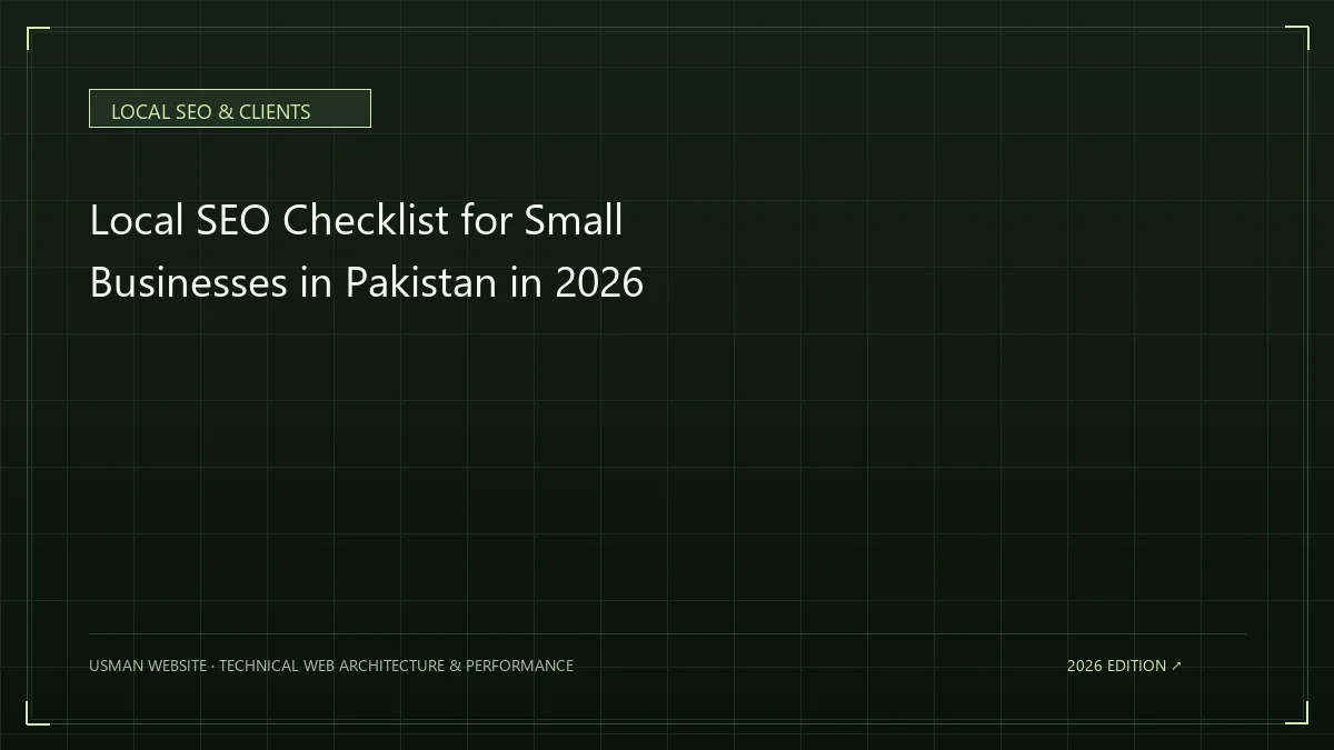 Local SEO checklist for small businesses in Pakistan