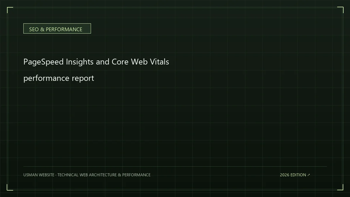 PageSpeed Insights and Core Web Vitals performance report