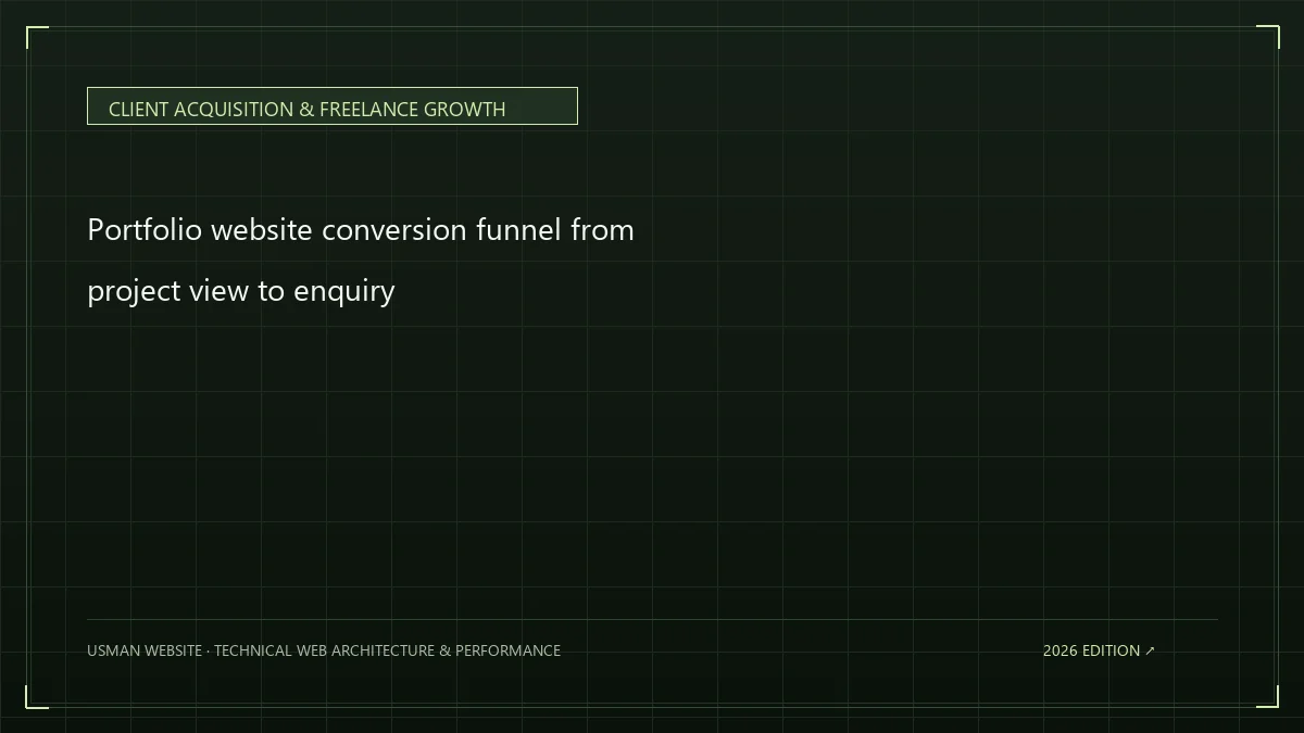 Portfolio website conversion funnel from project view to enquiry