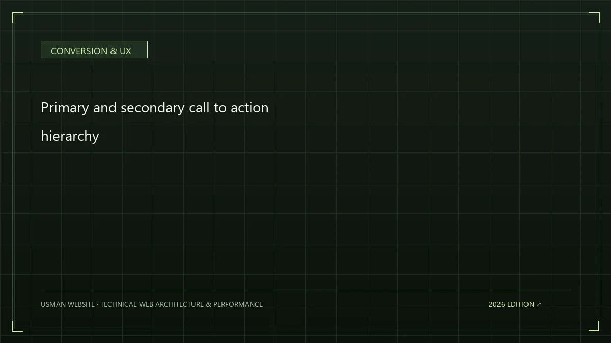 Primary and secondary call to action hierarchy