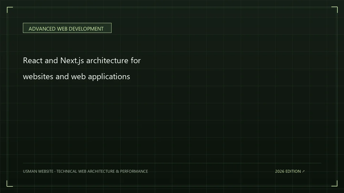 React and Next.js architecture for websites and web applications
