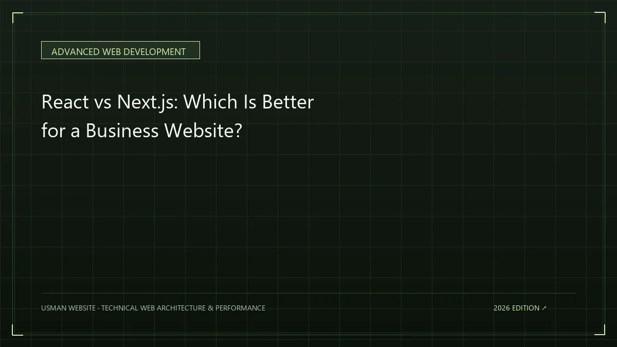 React versus Next.js for a business website