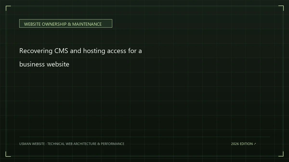 Recovering CMS and hosting access for a business website