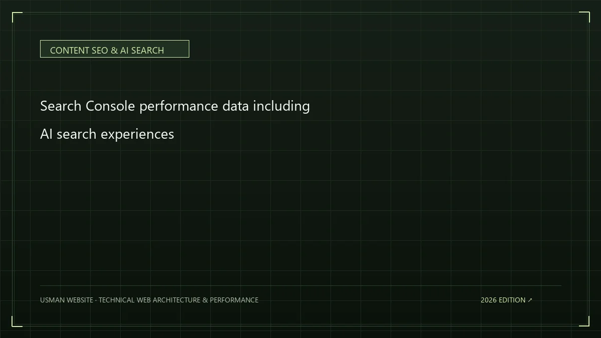 Search Console performance data including AI search experiences