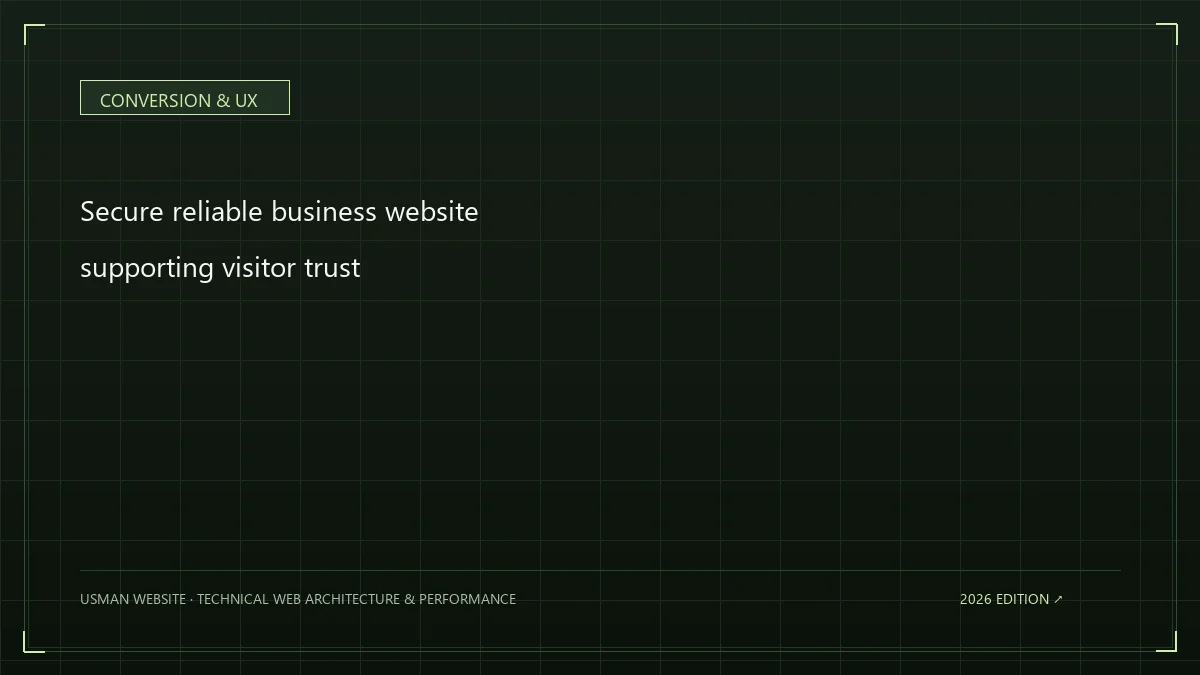 Secure reliable business website supporting visitor trust
