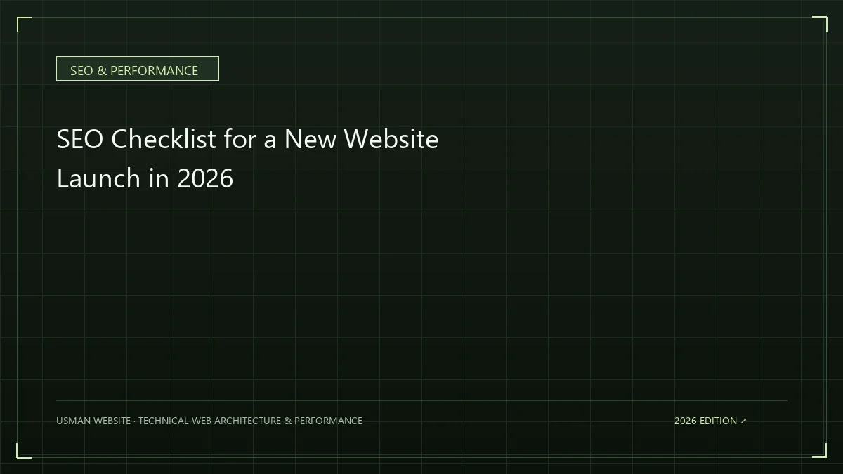 SEO checklist for launching a new website in 2026