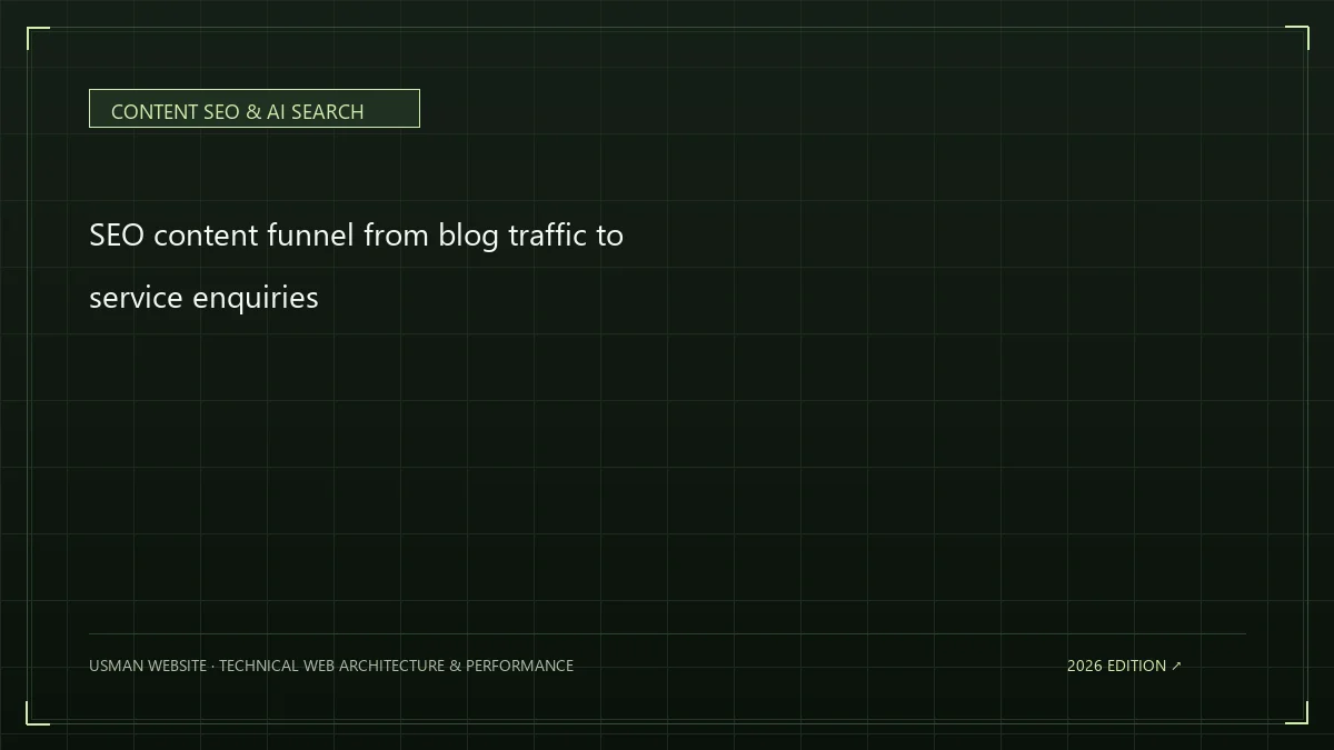SEO content funnel from blog traffic to service enquiries