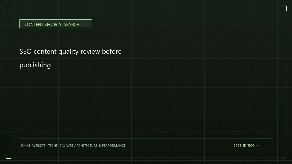 SEO content quality review before publishing