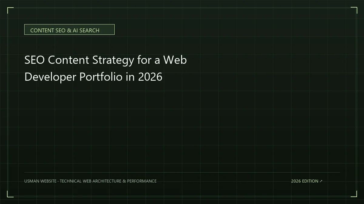 SEO content strategy for a web developer portfolio