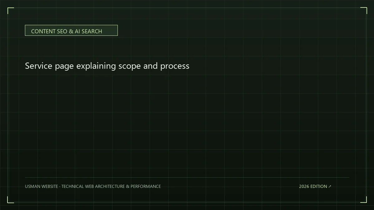 Service page explaining scope and process