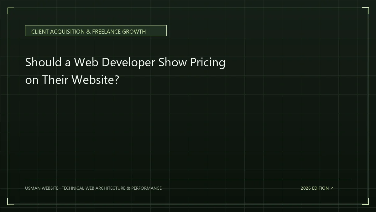 Web developer pricing page for freelance services