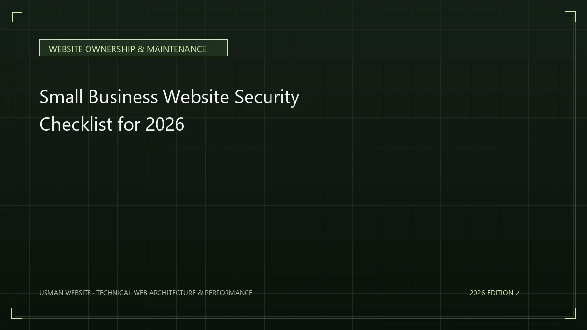 Small business website security checklist