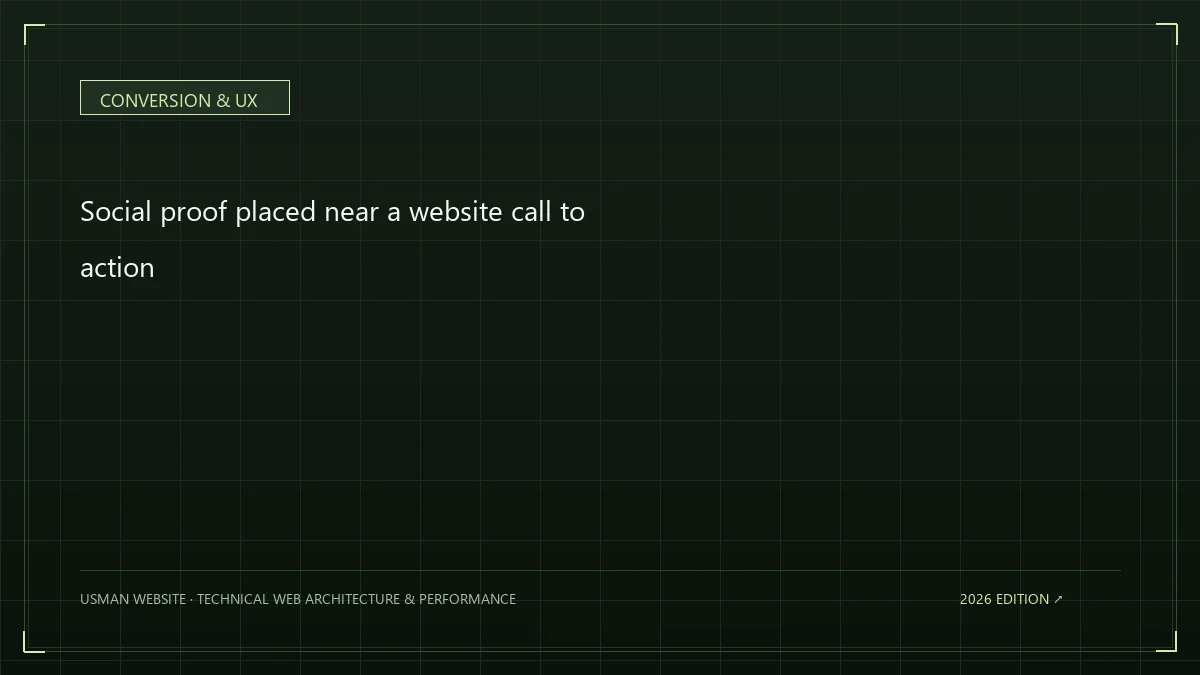 Social proof placed near a website call to action