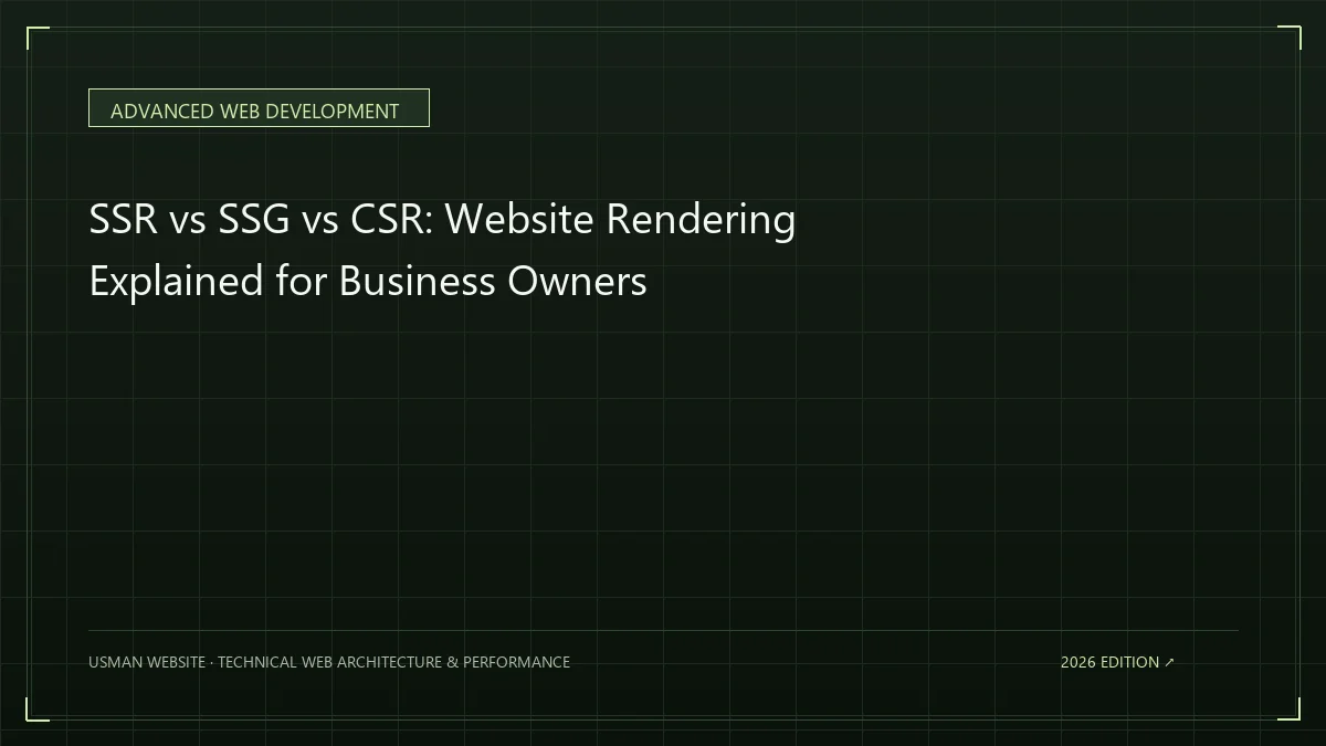 SSR SSG and CSR website rendering comparison