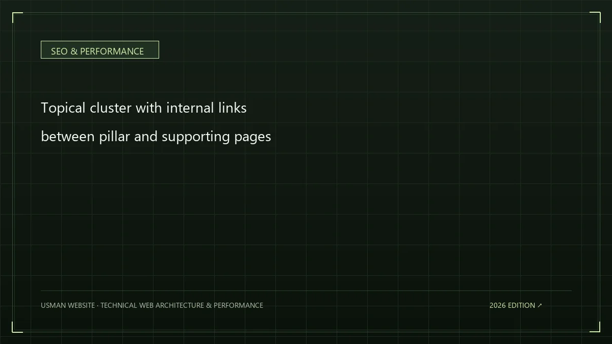 Topical cluster with internal links between pillar and supporting pages