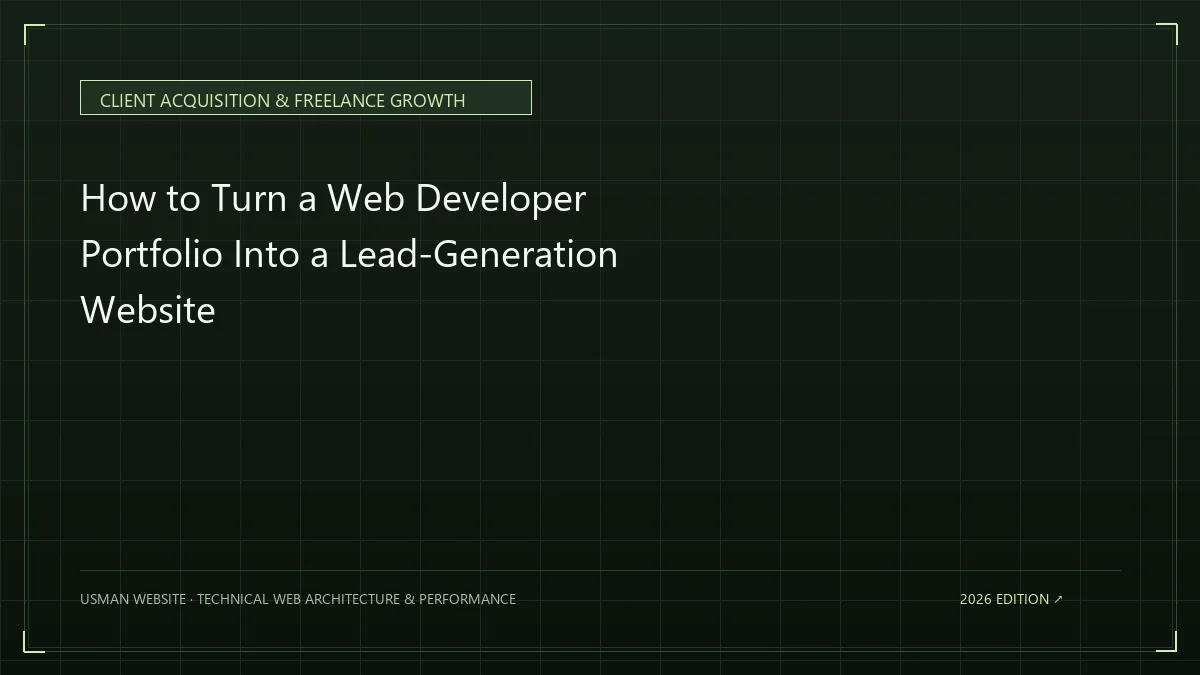 Web developer portfolio designed to generate client leads