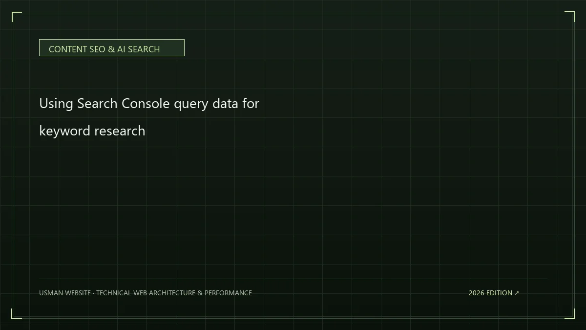Using Search Console query data for keyword research