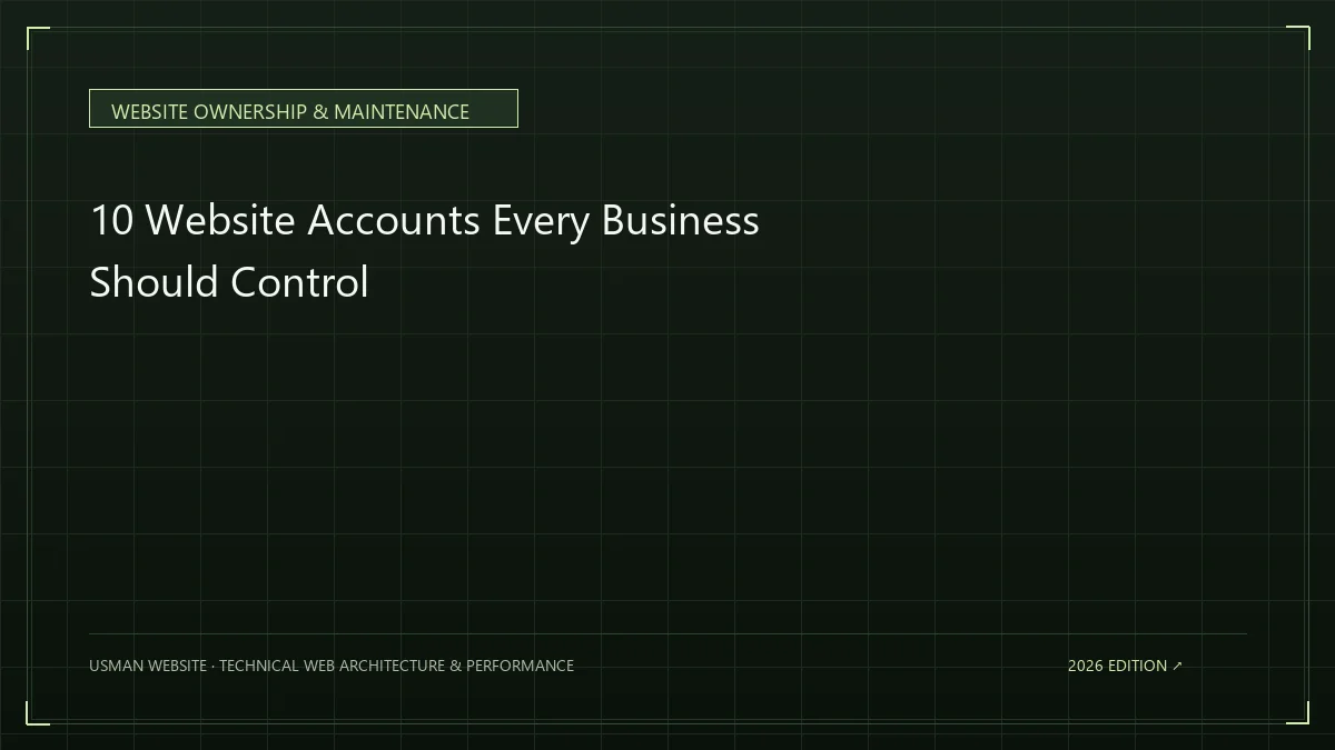 Website account ownership checklist for a business