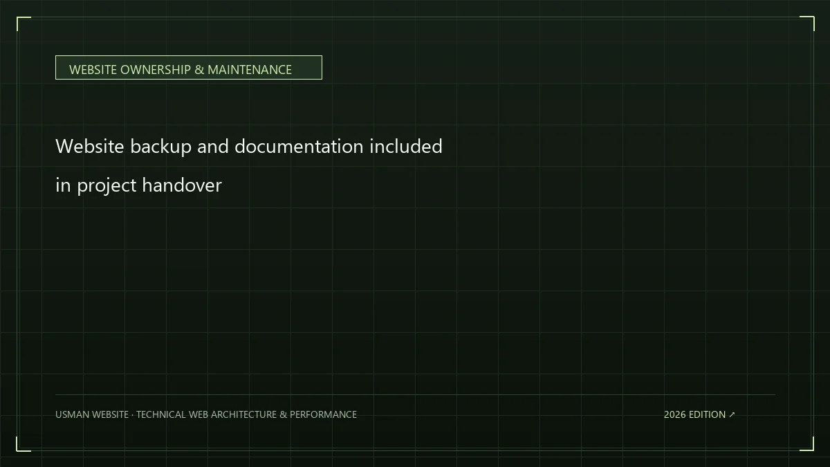 Website backup and documentation included in project handover